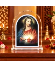 Jesus Christ L Shape Acrylic Showpiece 3 X 3.5 Inch For Home, Office And Car (F176464)