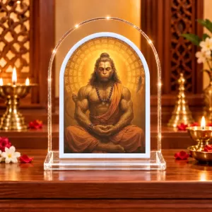Hanuman L Shape Acrylic Showpiece 3 X 3.5 Inch For Home, Office And Car (F176466)