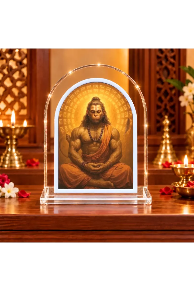 Hanuman L Shape Acrylic Showpiece 3 X 3.5 Inch For Home, Office And Car (F176466)