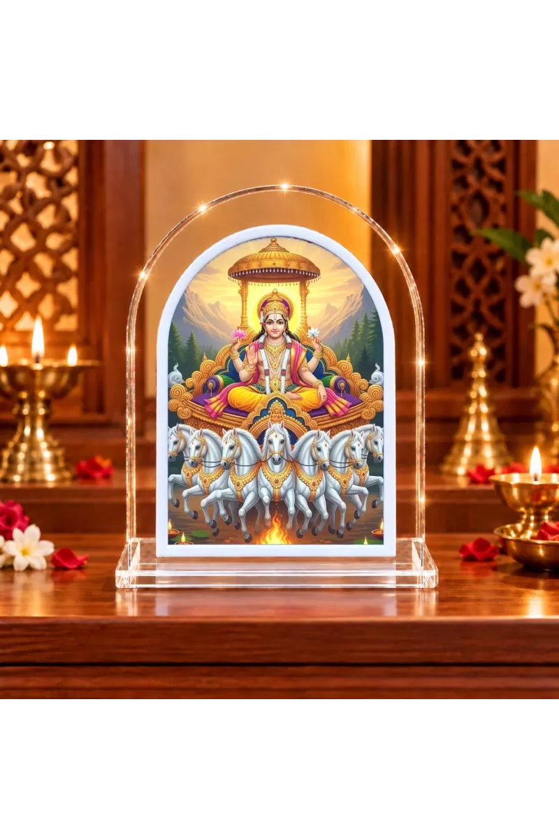 Lord Surya L Shape Acrylic Showpiece 3 X 3.5 Inch For Home, Office And Car (F176467)