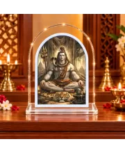 Lord Shiva L Shape Acrylic Showpiece 3 X 3.5 Inch For Home, Office And Car (F176469)