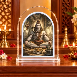 Lord Shiva L Shape Acrylic Showpiece 3 X 3.5 Inch For Home, Office And Car (F176469)