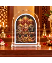 Maa Vaishno Devi L Shape Acrylic Showpiece 3 X 3.5 Inch For Home, Office And Car (F176472)
