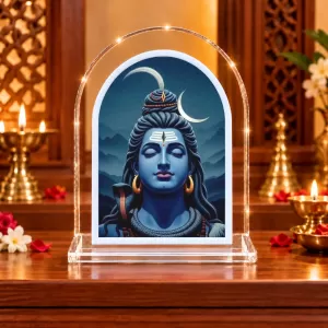 Lord Shiva L Shape Acrylic Showpiece 3 X 3.5 Inch For Home, Office And Car (F176473)