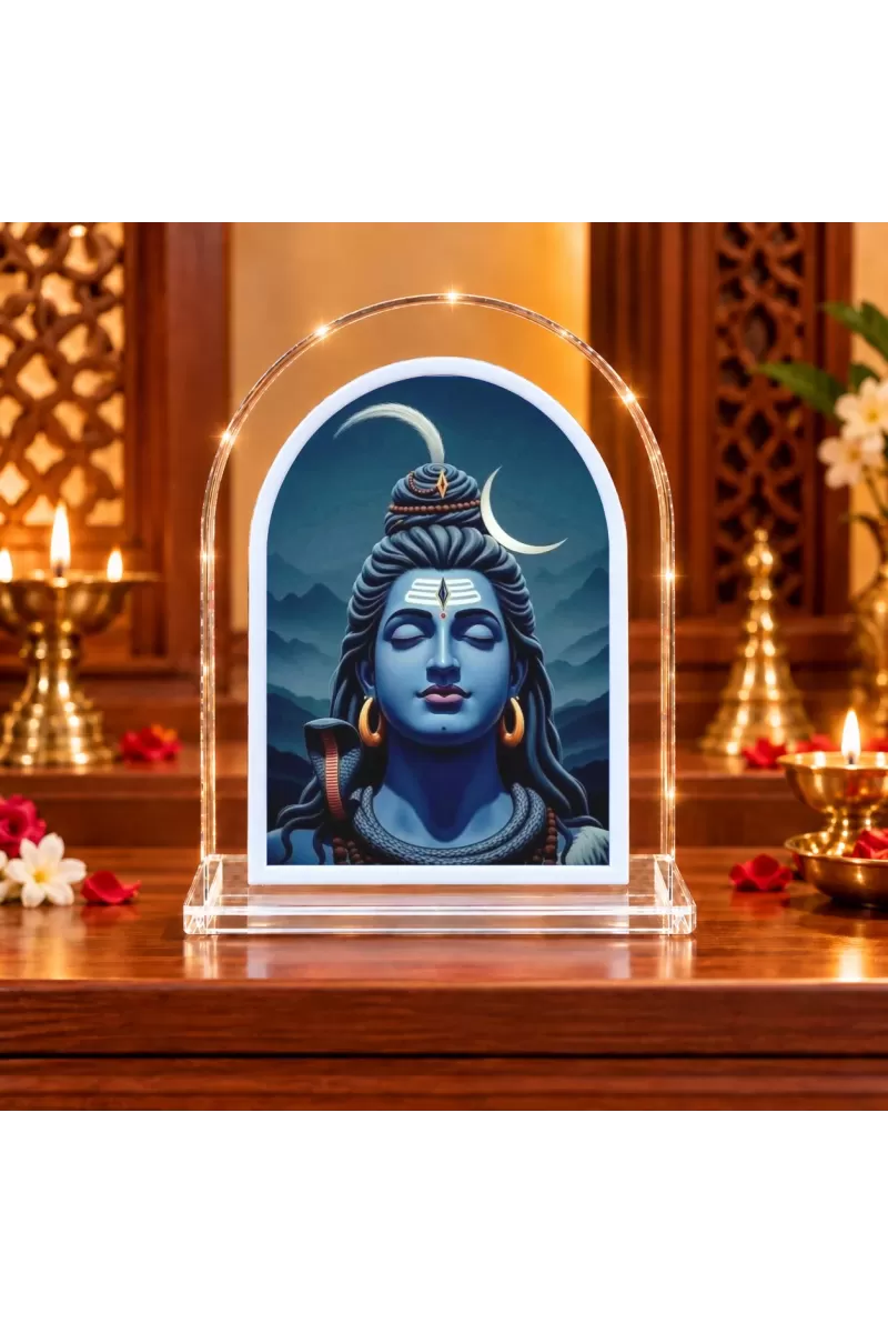 Lord Shiva L Shape Acrylic Showpiece 3 X 3.5 Inch For Home, Office And Car (F176473)