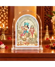 Radha Krishna L Shape Acrylic Showpiece 3 X 3.5 Inch For Home, Office And Car (F176476)