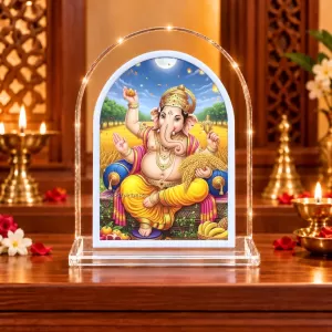 Lord Ganesha L Shape Acrylic Showpiece 3 X 3.5 Inch For Home, Office And Car (F176479) Lord Ganesha L Shape Acrylic Showpiece 3 X 3.5 Inch For Home, Office And Car (F176479)