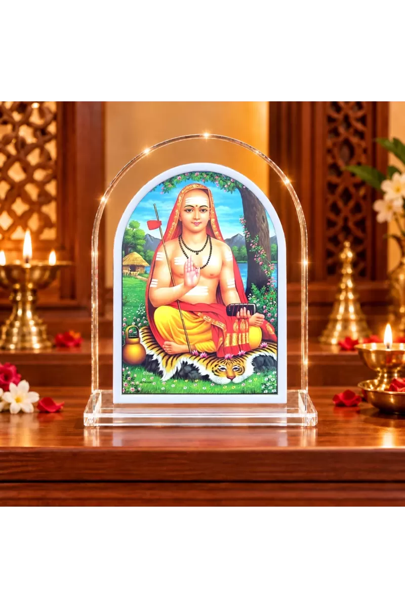 Adi Guru Shankaracharya L Shape Acrylic Showpiece 3 X 3.5 Inch For Home, Office And Car (F176480)