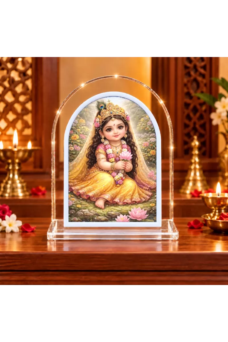 Baby Radha L Shape Acrylic Showpiece 3 X 3.5 Inch For Home, Office And Car (F176481)
