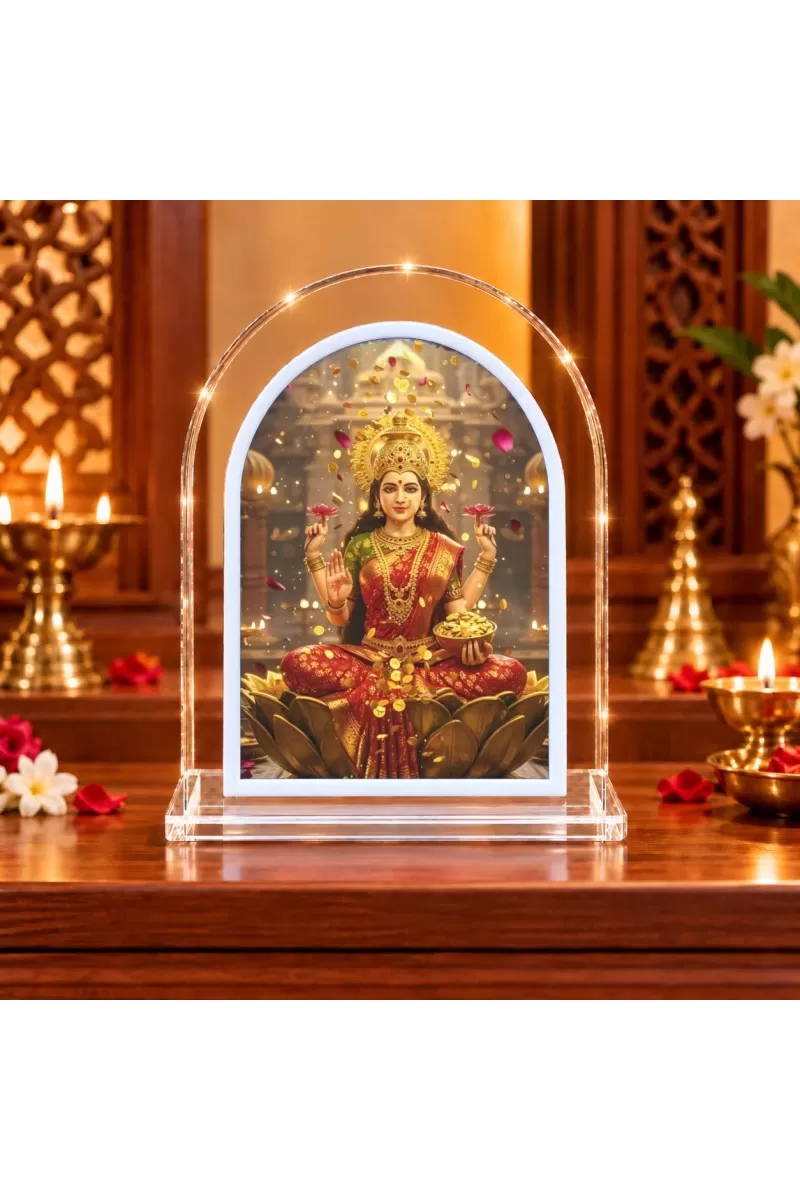 Goddess Lakshmi L Shape Acrylic Showpiece 3 X 3.5 Inch For Home, Office And Car (F176482)
