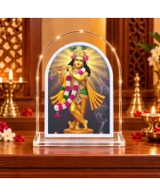 Lord Krishna L Shape Acrylic Showpiece 3 X 3.5 Inch For Home, Office And Car (F176484)