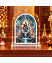 Lord Shiva L Shape Acrylic Showpiece 3 X 3.5 Inch For Home, Office And Car (F176487)