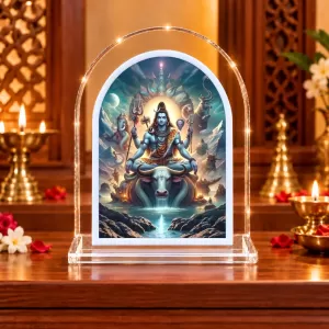 Lord Shiva L Shape Acrylic Showpiece 3 X 3.5 Inch For Home, Office And Car (F176487)