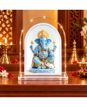 Lord Ganesha L Shape Acrylic Showpiece 3 X 3.5 Inch For Home, Office And Car (F176494)