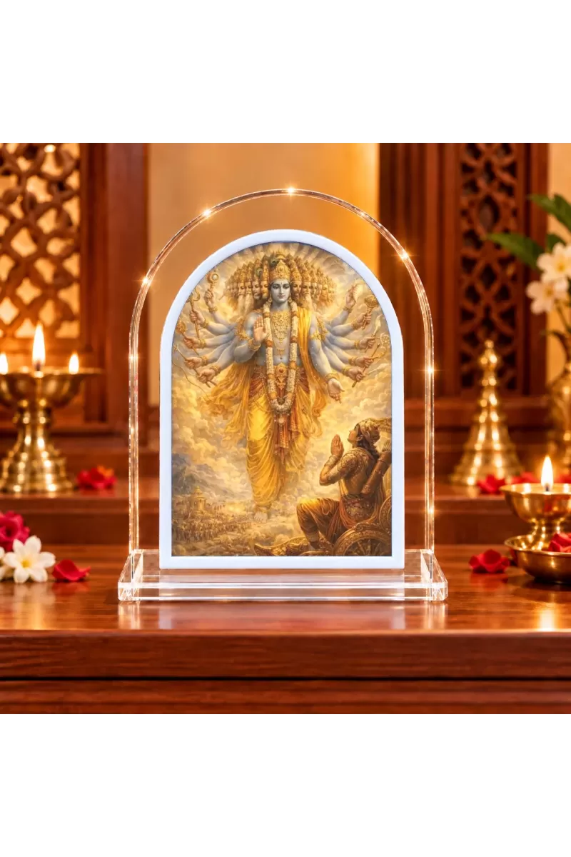 Shree Krishna L Shape Acrylic Showpiece 3 X 3.5 Inch For Home, Office And Car (F176495)