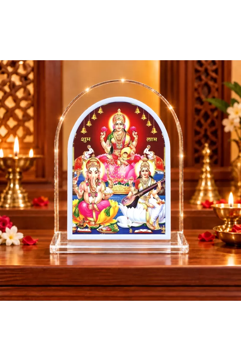 Lord Ganesh L Shape Acrylic Showpiece 3 X 3.5 Inch For Home, Office And Car (F176498)