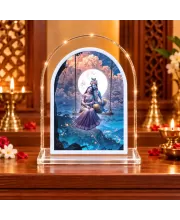 Radha Krishna L Shape Acrylic Showpiece 3 X 3.5 Inch For Home, Office And Car (F176499)