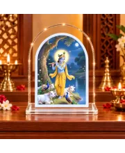 Lord Krishna L Shape Acrylic Showpiece 3 X 3.5 Inch For Home, Office And Car (F176501)