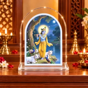 Lord Krishna L Shape Acrylic Showpiece 3 X 3.5 Inch For Home, Office And Car (F176501) Lord Krishna L Shape Acrylic Showpiece 3 X 3.5 Inch For Home, Office And Car (F176501)