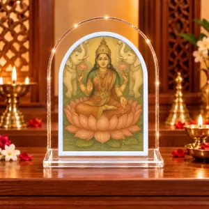 Goddess Lakshmi L Shape Acrylic Showpiece 3 X 3.5 Inch For Home, Office And Car (F176507)