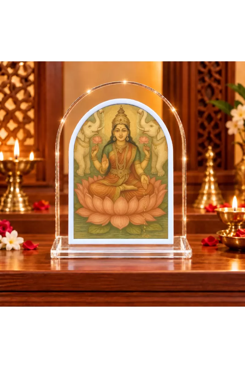 Goddess Lakshmi L Shape Acrylic Showpiece 3 X 3.5 Inch For Home, Office And Car (F176507)