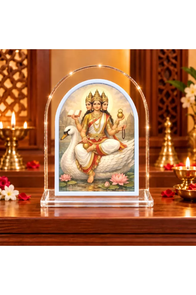 Mata Gayatri L Shape Acrylic Showpiece 3 X 3.5 Inch For Home, Office And Car (F176508)