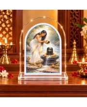 Lord Shiva L Shape Acrylic Showpiece 3 X 3.5 Inch For Home, Office And Car (F176511)