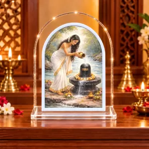 Lord Shiva L Shape Acrylic Showpiece 3 X 3.5 Inch For Home, Office And Car (F176511)