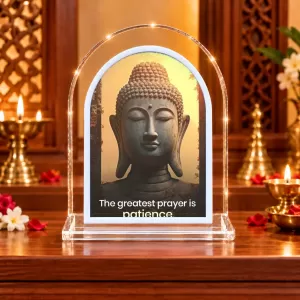 Buddha L Shape Acrylic Showpiece 3 X 3.5 Inch For Home, Office And Car (F176512)