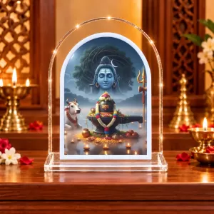 Lord Shiva L Shape Acrylic Showpiece 3 X 3.5 Inch For Home, Office And Car (F176514)