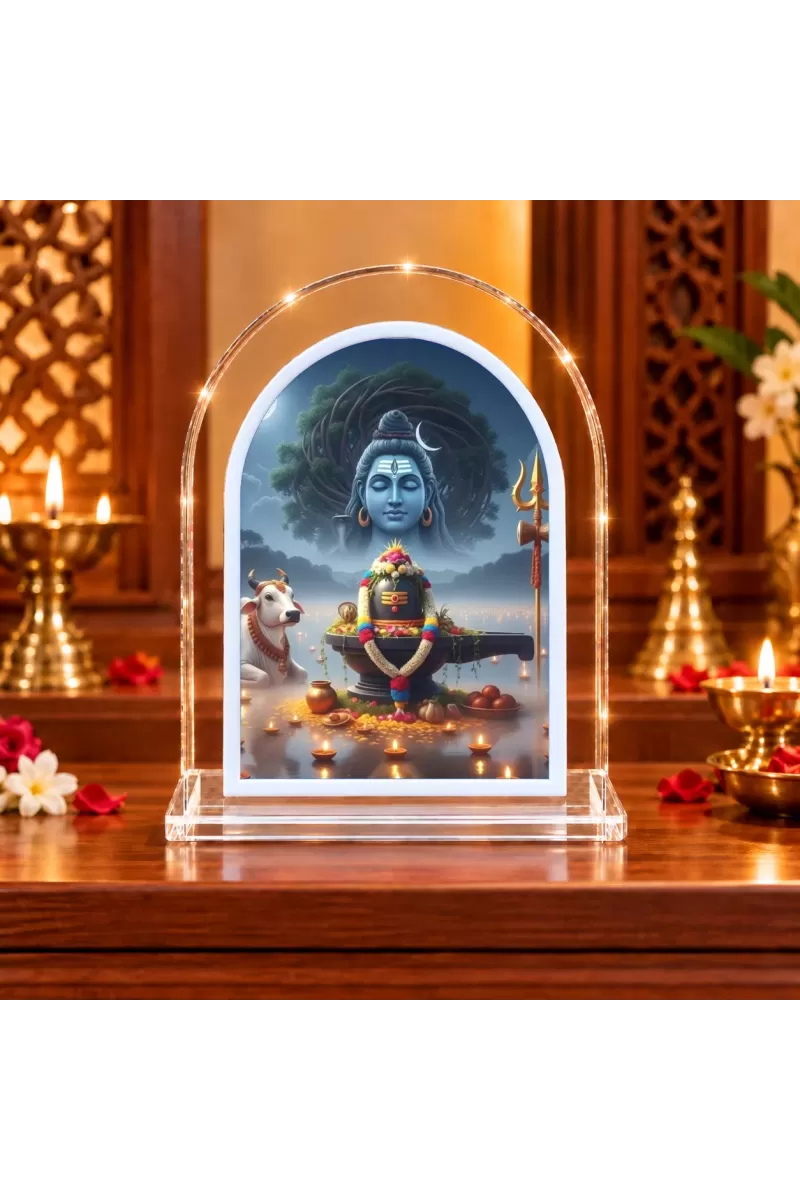 Lord Shiva L Shape Acrylic Showpiece 3 X 3.5 Inch For Home, Office And Car (F176514)