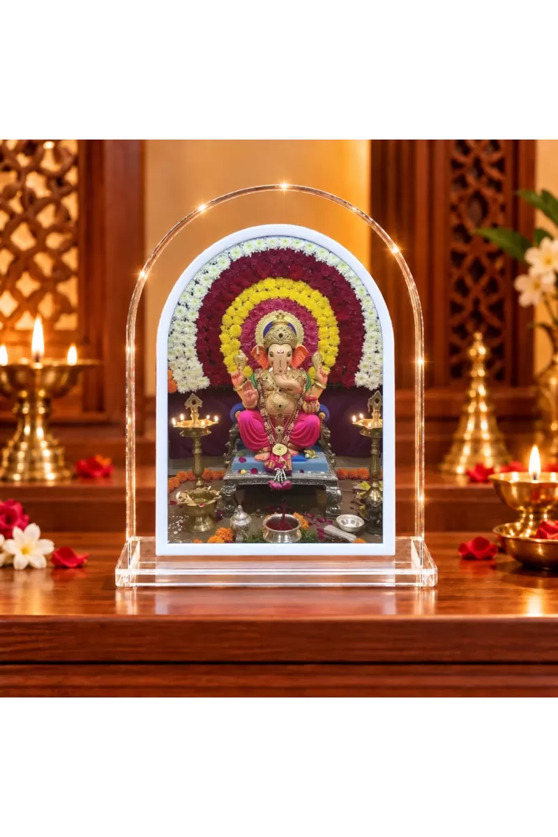 Lord Ganesha L Shape Acrylic Showpiece 3 X 3.5 Inch For Home, Office And Car (F176522)