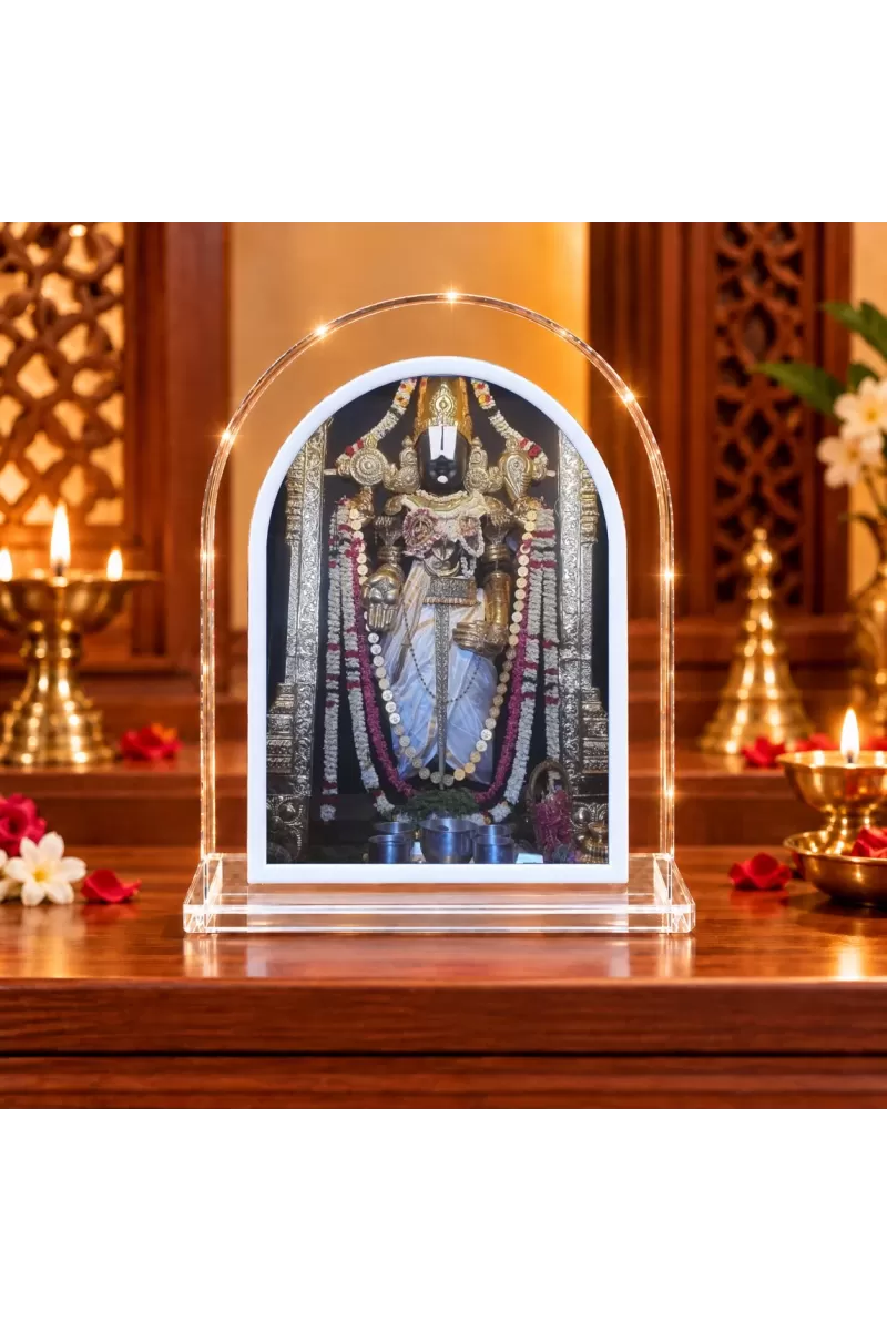 Lord Venkateswara L Shape Acrylic Showpiece 3 X 3.5 Inch For Home, Office And Car (F176526)