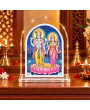 Lakshmi Narayan L Shape Acrylic Showpiece 3 X 3.5 Inch For Home, Office And Car (F176528)