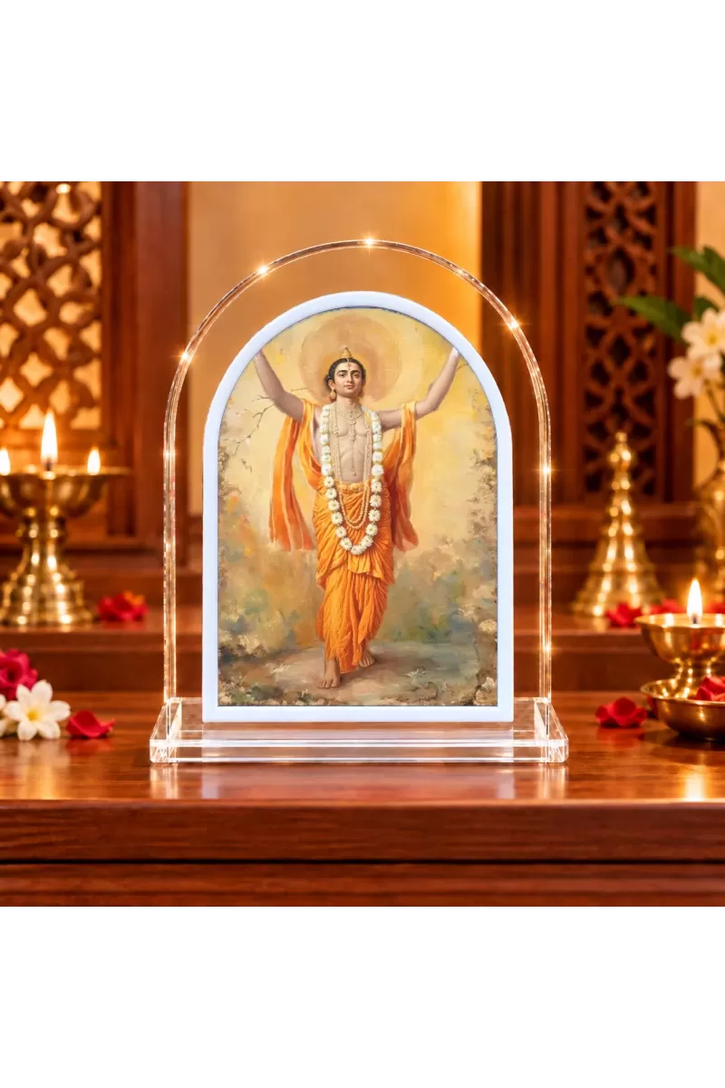 Shree Chaitannya L Shape Acrylic Showpiece 3 X 3.5 Inch For Home, Office And Car (F176531)