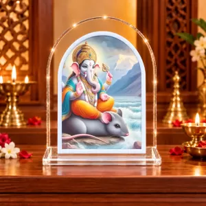 Lord Ganesha L Shape Acrylic Showpiece 3 X 3.5 Inch For Home, Office And Car (F176533) Lord Ganesha L Shape Acrylic Showpiece 3 X 3.5 Inch For Home, Office And Car (F176533)