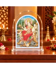 Durga Maa L Shape Acrylic Showpiece 3 X 3.5 Inch For Home, Office And Car (F176534)