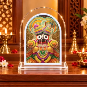 Lord Jagannath L Shape Acrylic Showpiece 3 X 3.5 Inch For Home, Office And Car (F176536)