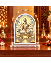 Goddess Mahagauri L Shape Acrylic Showpiece 3 X 3.5 Inch For Home, Office And Car (F176538)