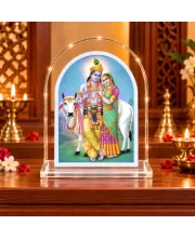Radha Krishna L Shape Acrylic Showpiece 3 X 3.5 Inch For Home, Office And Car (F176541)