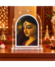 Durga Maa L Shape Acrylic Showpiece 3 X 3.5 Inch For Home, Office And Car (F176543)