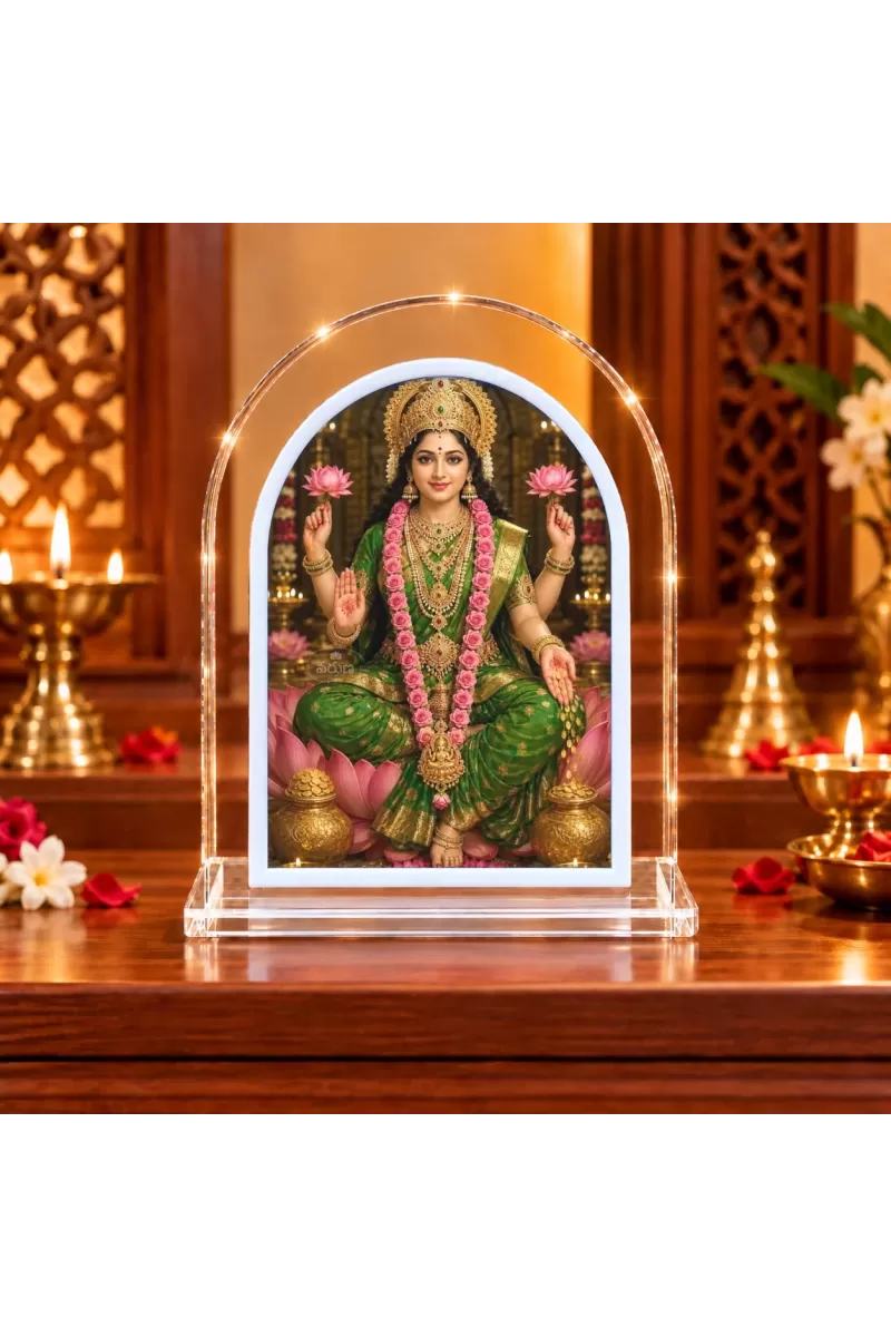Goddess Lakshmi L Shape Acrylic Showpiece 3 X 3.5 Inch For Home, Office And Car (F176546)