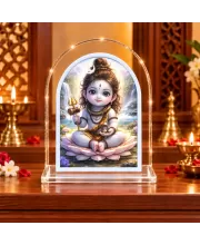 Lord Shiva L Shape Acrylic Showpiece 3 X 3.5 Inch For Home, Office And Car (F176547)
