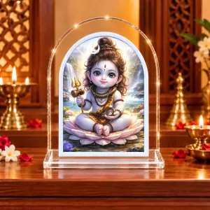 Lord Shiva L Shape Acrylic Showpiece 3 X 3.5 Inch For Home, Office And Car (F176547)