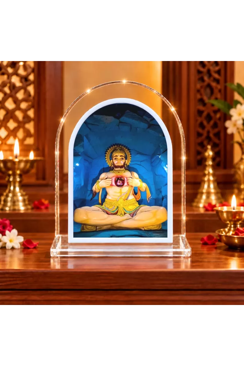 Hanuman L Shape Acrylic Showpiece 3 X 3.5 Inch For Home, Office And Car (F176549)
