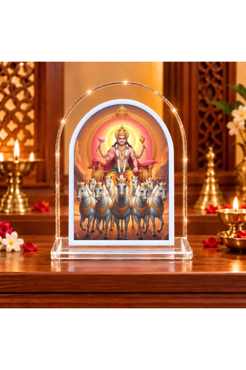 Lord Surya L Shape Acrylic Showpiece 3 X 3.5 Inch For Home, Office And Car (F176550)