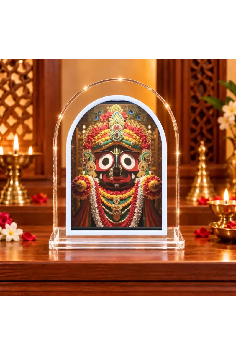 Lord Jagannath L Shape Acrylic Showpiece 3 X 3.5 Inch For Home, Office And Car (F176552)