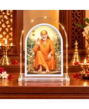 Sai Baba L Shape Acrylic Showpiece 3 X 3.5 Inch For Home, Office And Car (F176555)