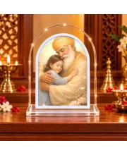 Guru Nanak Ji L Shape Acrylic Showpiece 3 X 3.5 Inch For Home, Office And Car (F176556)
