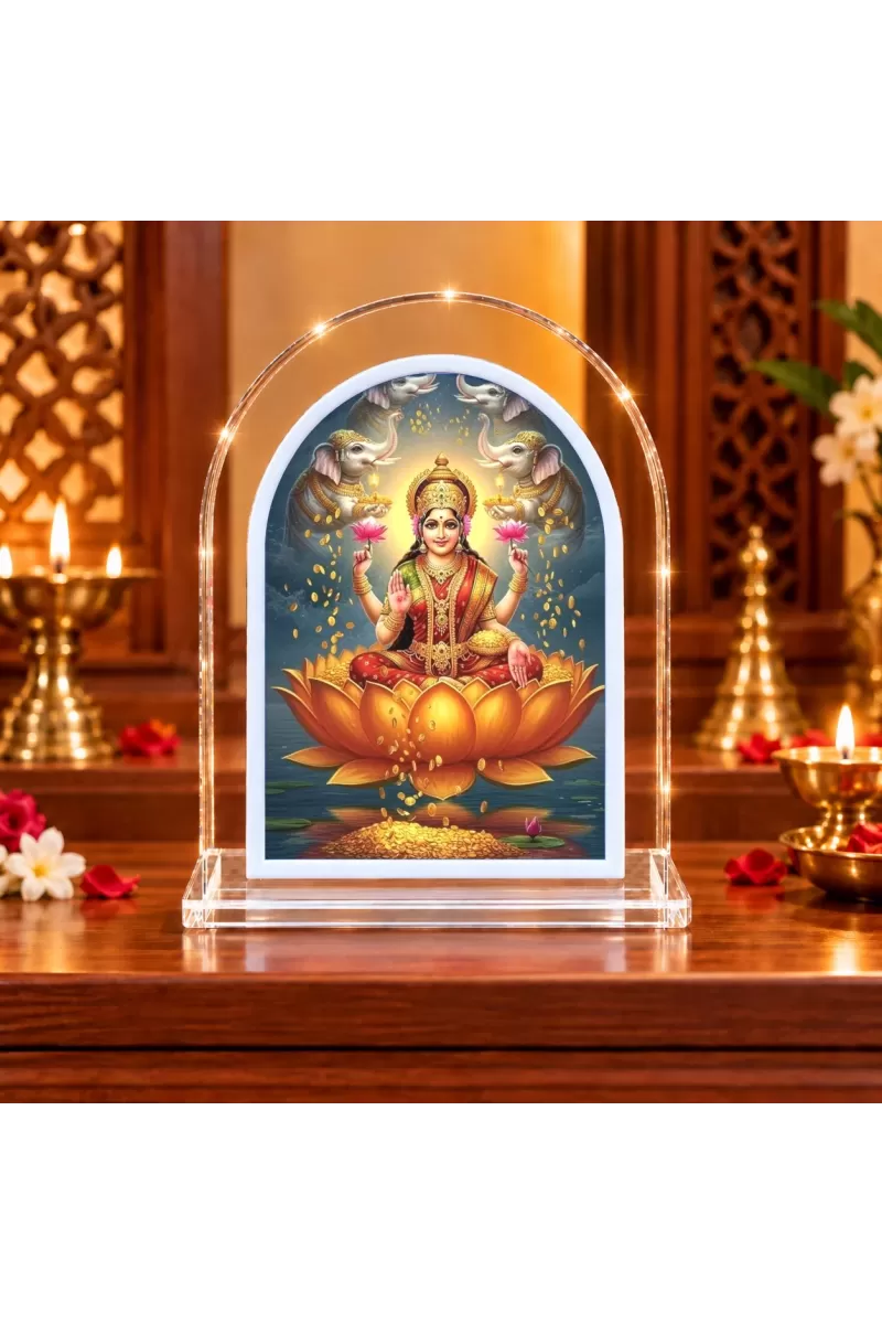 Goddess Lakshmi L Shape Acrylic Showpiece 3 X 3.5 Inch For Home, Office And Car (F176557)